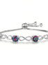 Adjustable Tennis Infinity Link 7mm Silver Bolo Bracelet in Round Mystic Topaz Accents of Box Chain with Ball Slider (5.5''~7.5'')