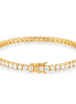 Classic Round Brilliant 3mm Golden Tennis Bracelet with Box Clasp Safety Latches